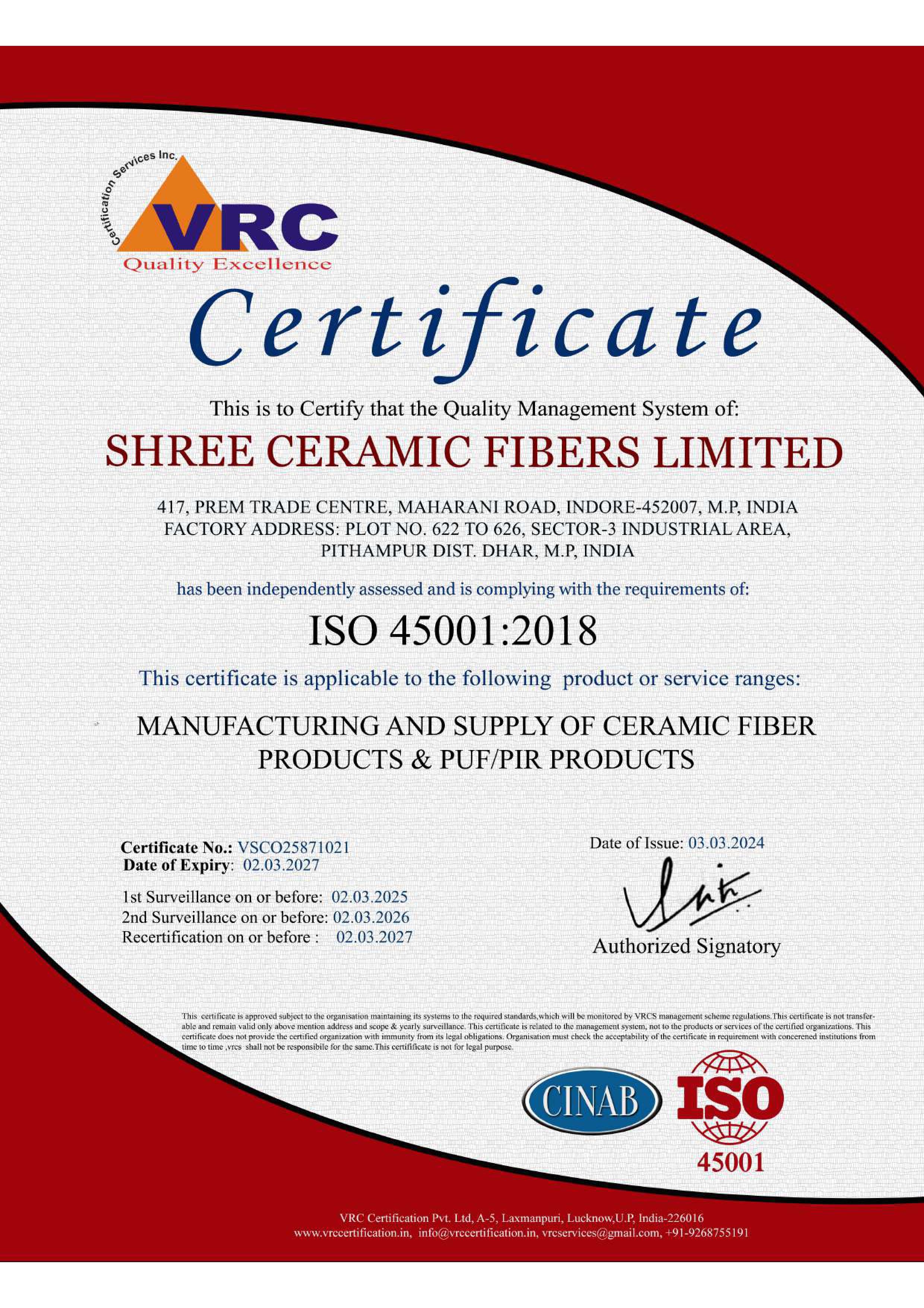 VRC Certificate